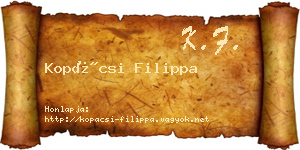 Kopácsi Filippa névjegykártya